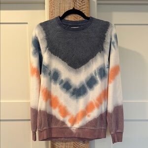 Feat Tie-Dye Sweatshirt in Blue, Orange, and White